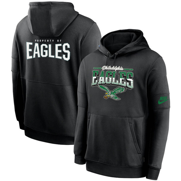 Men's Philadelphia Eagles Black Sideline Pullover Hoodie